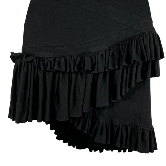 Altuzarra Womens 38/ Large Black Ruffled Asymmetrical Soft Skirt Made In France - Picture 4 of 14